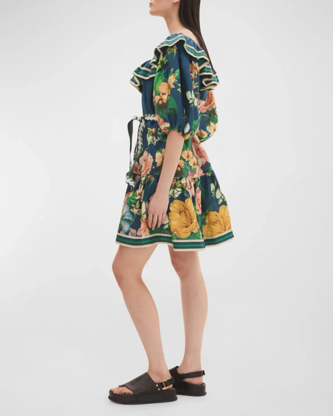 Alemais Lyla Dress Blue/Floral Size 10 for rent on The Volte - main image