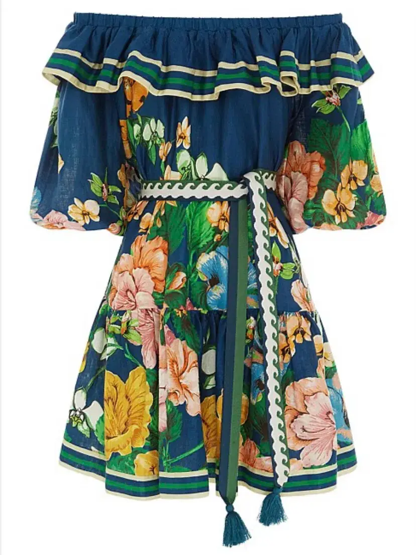 Alemais Lyla Dress Blue/Floral Size 10 for rent on The Volte - main image