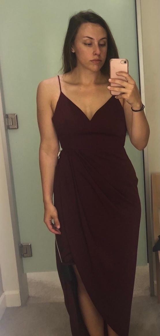 Shona Joy Core Cocktail Dress Burgundy Size 10 - Image 5