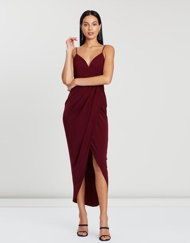 Shona Joy Core Cocktail Dress Burgundy Size 10 - Image 4
