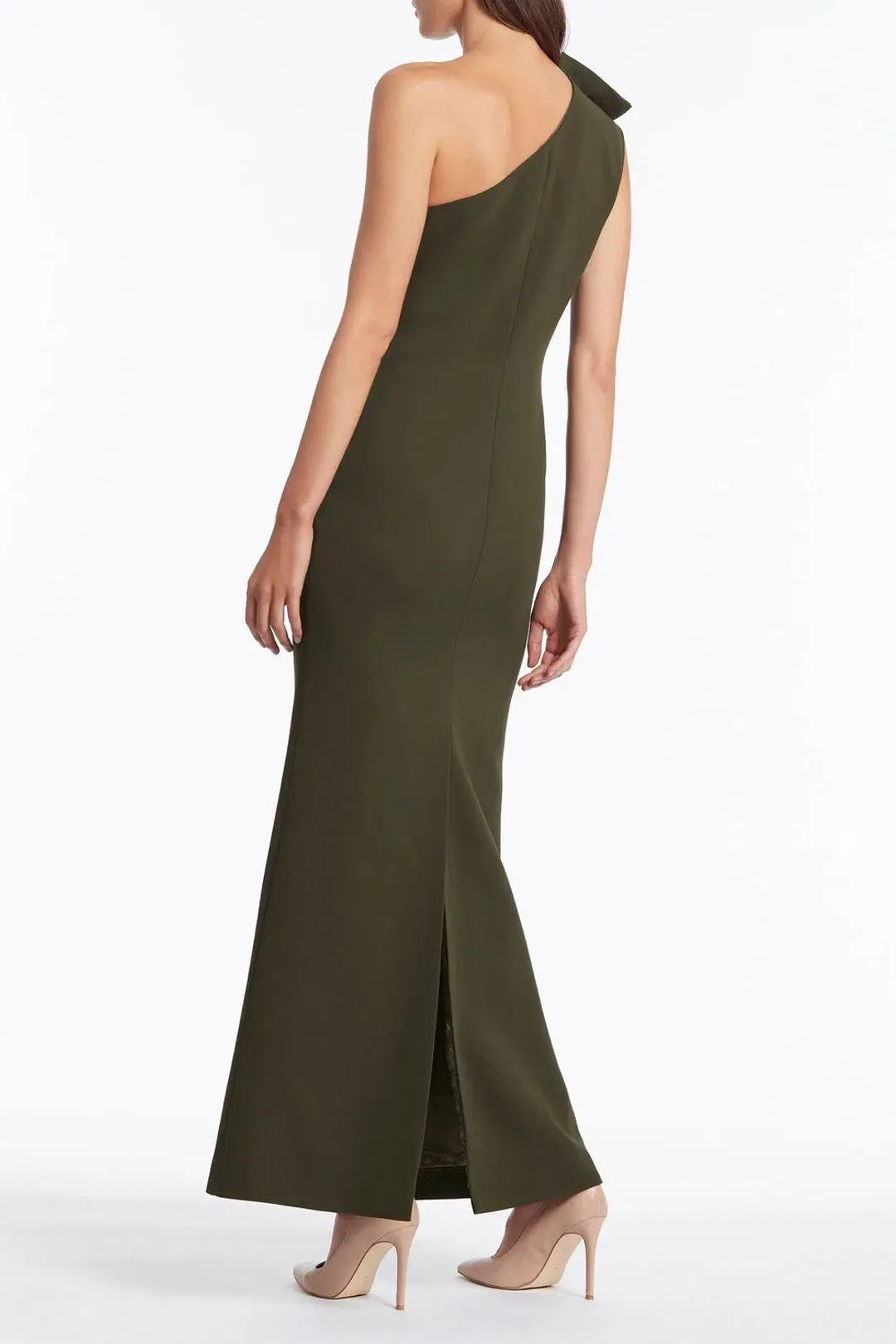 Carla Zampatti Olive Diana Asymmetric Gown Size 6  - Image 2