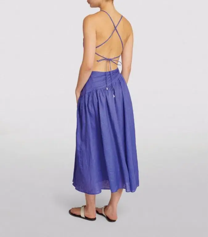 Zimmermann Tropicana Asymmetric Dress Cobalt Blue Size 1/Au 10 for rent on The Volte - main image