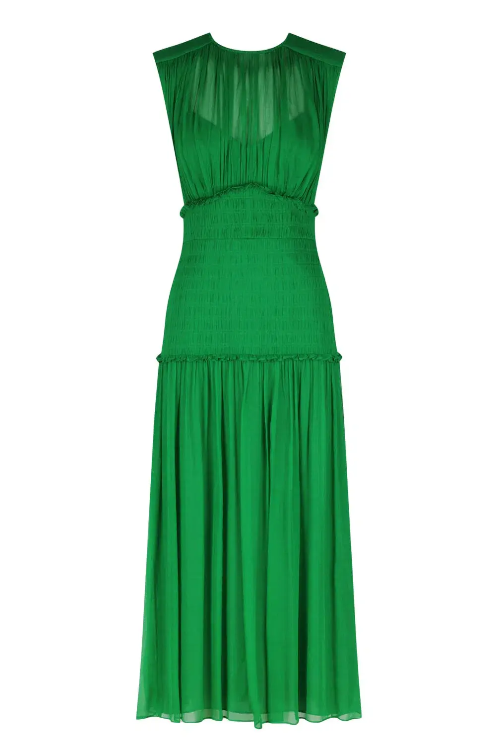 Shona Joy Malina Round Neck Midi Dress Tree Green Size 12 - Image 3