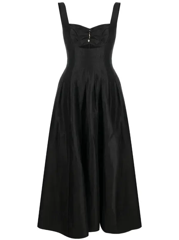 Aje Divinity Pearl Pin Midi Dress Black Size 14  - Image 3