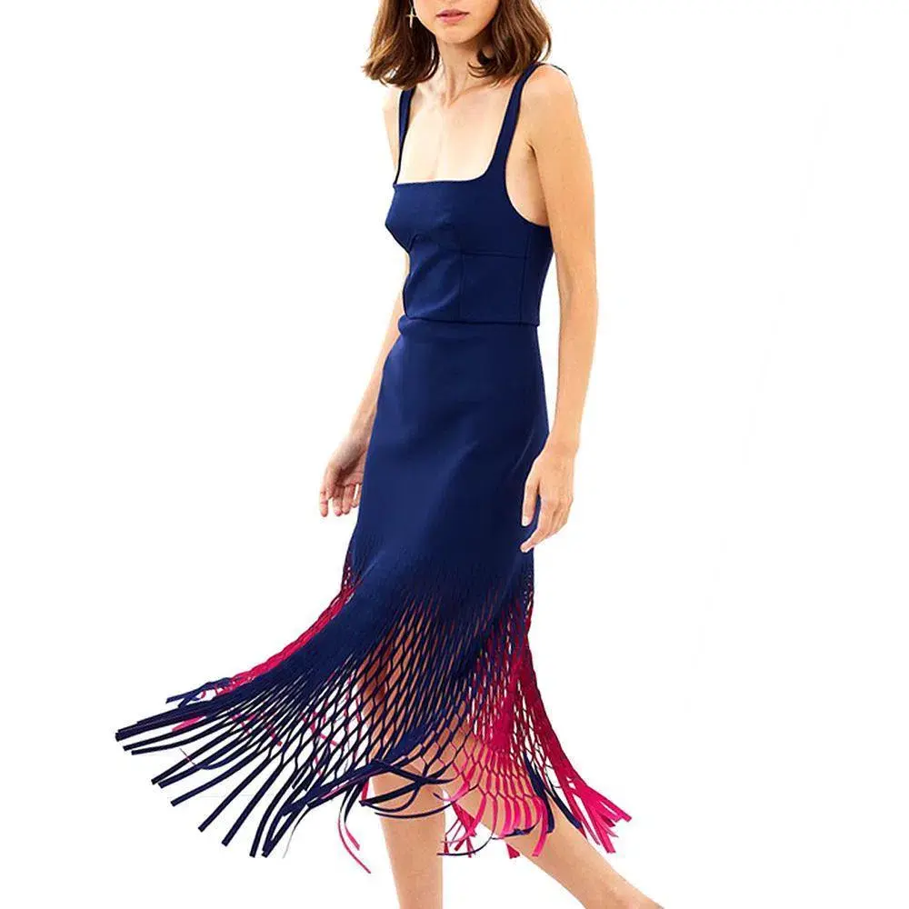 Dion Lee Perforated Bustier Dress Navy/Pink Size 12 - Image 1
