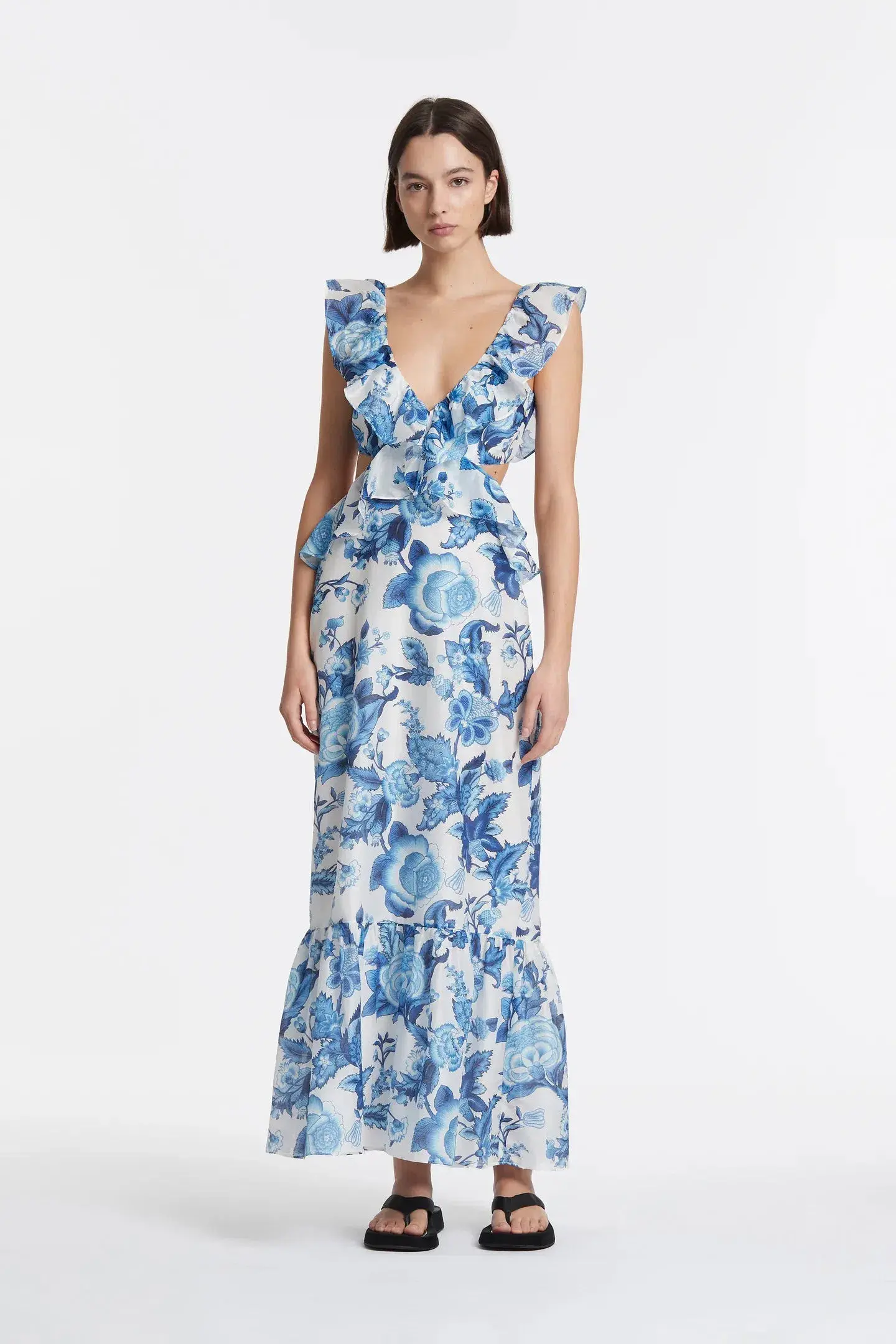 Sir The Label Amaris Frill Dress Blue Size 2 / AU 10 - Image 1