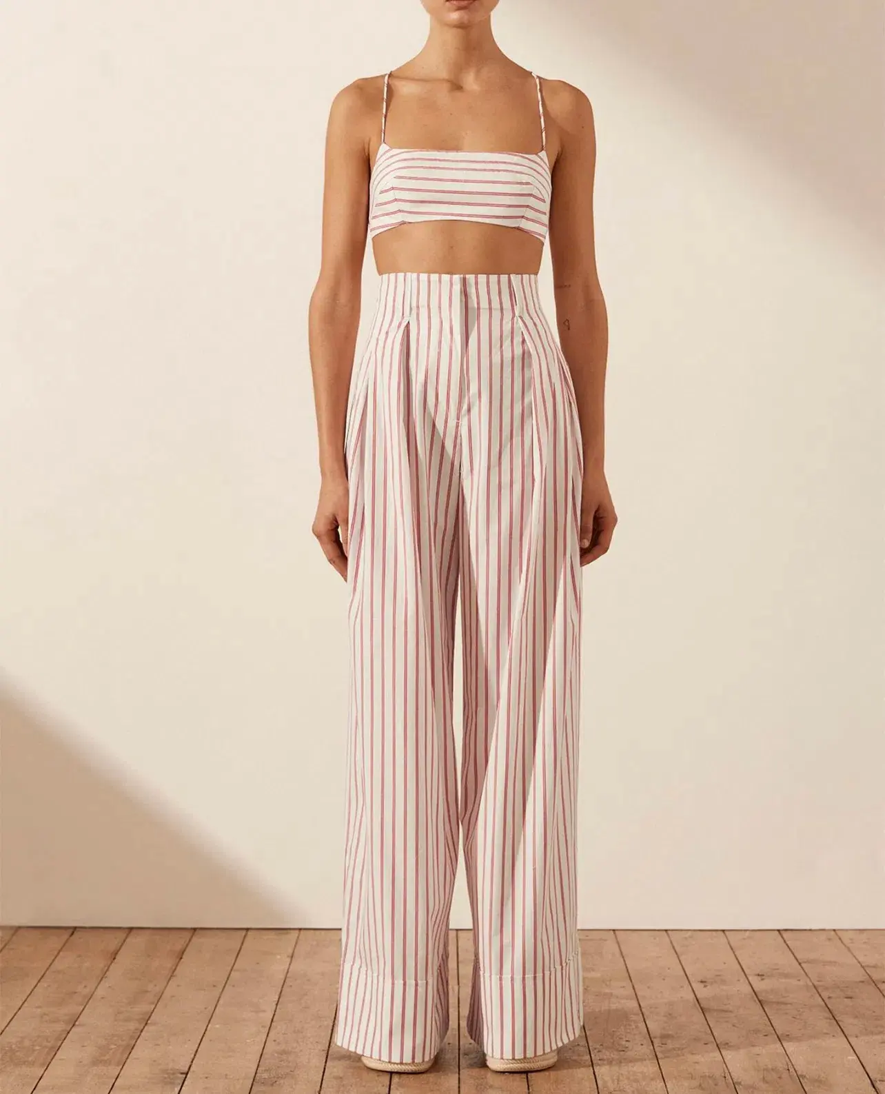 Shona Joy Tie Back Bralette & High Waist Pants Set Ribiero Size 6 - Image 3