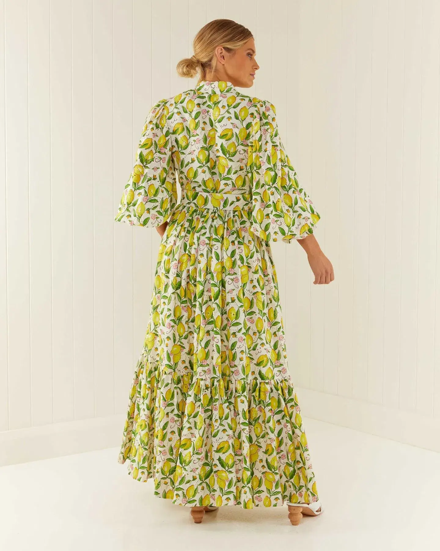 Palm Noosa Royal Flush Dress Lemon Print Size AU 6 - Image 7