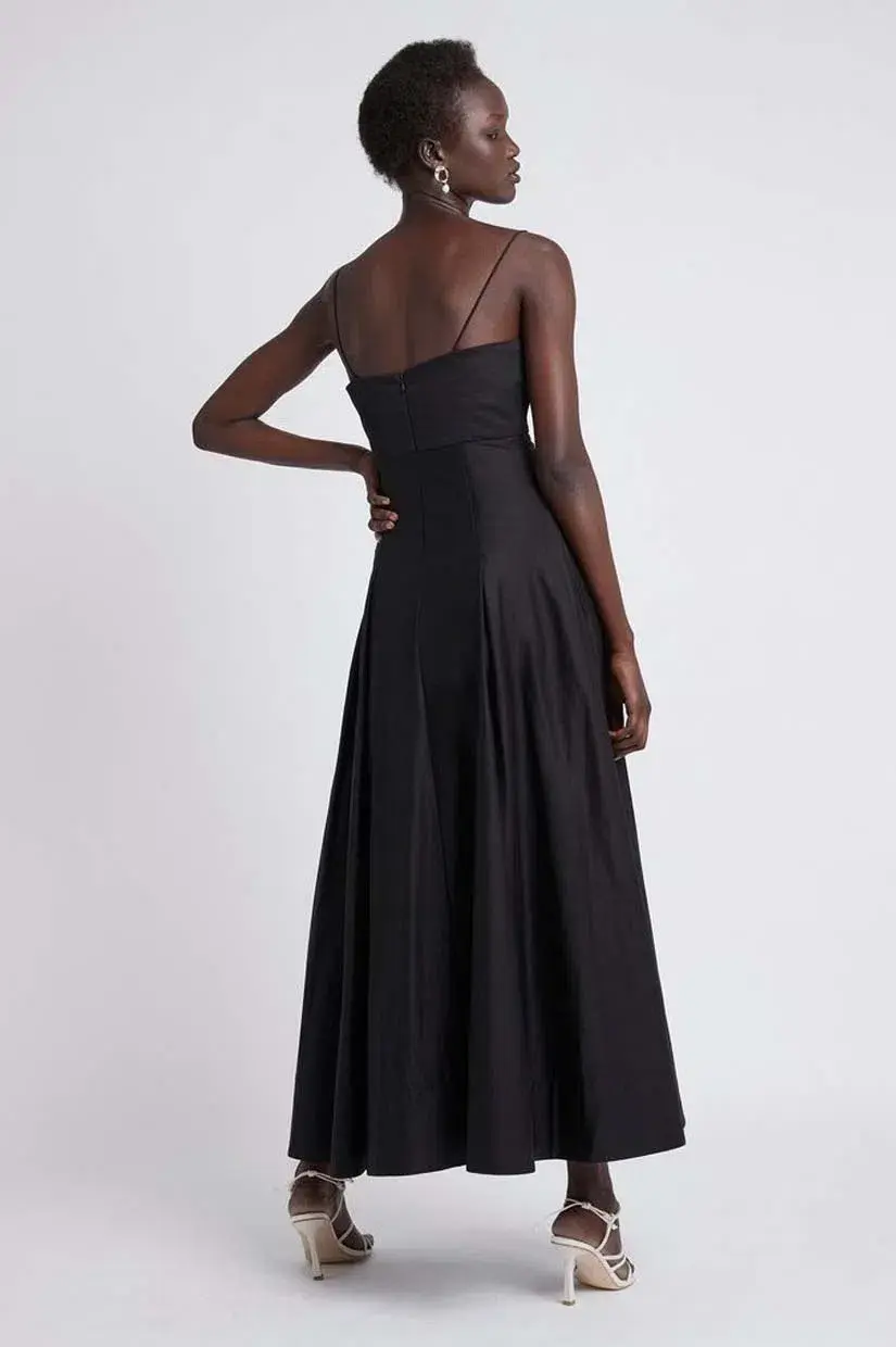 Aje Solstice Strappy Ring Midi Dress Black Size AU 10 for rent on The Volte - main image
