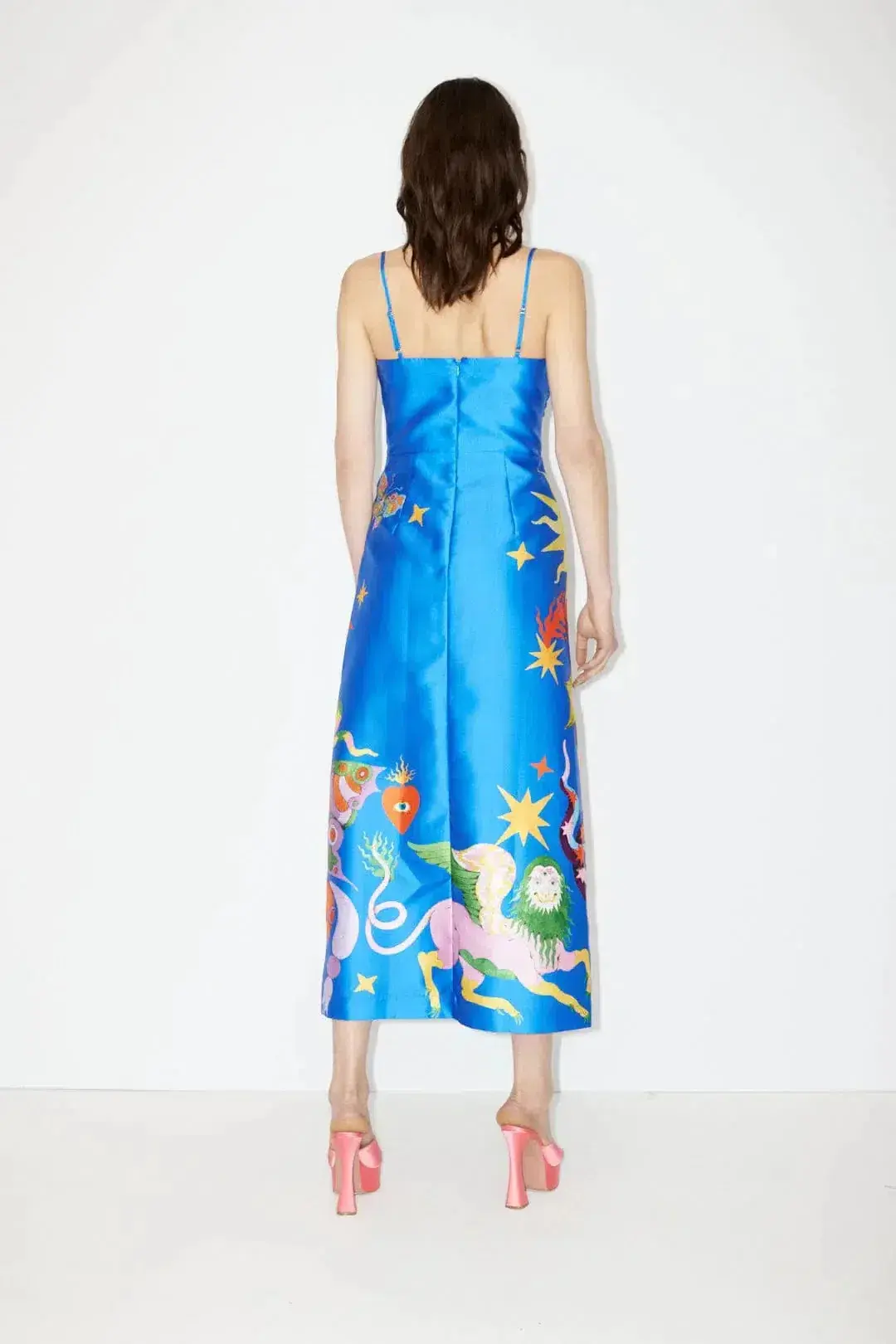 Alemais Guardian Midi Dress in Azure Multi Size AU 10 for rent on The Volte - main image