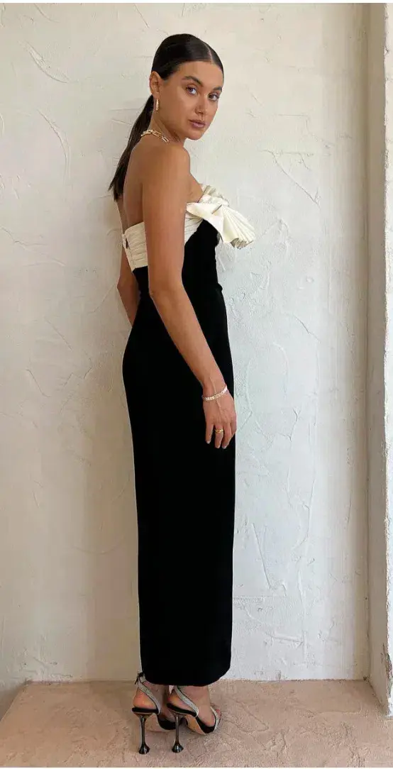Rachel Gilbert Lavina Midi Dress Black Size AU 12 - Image 2