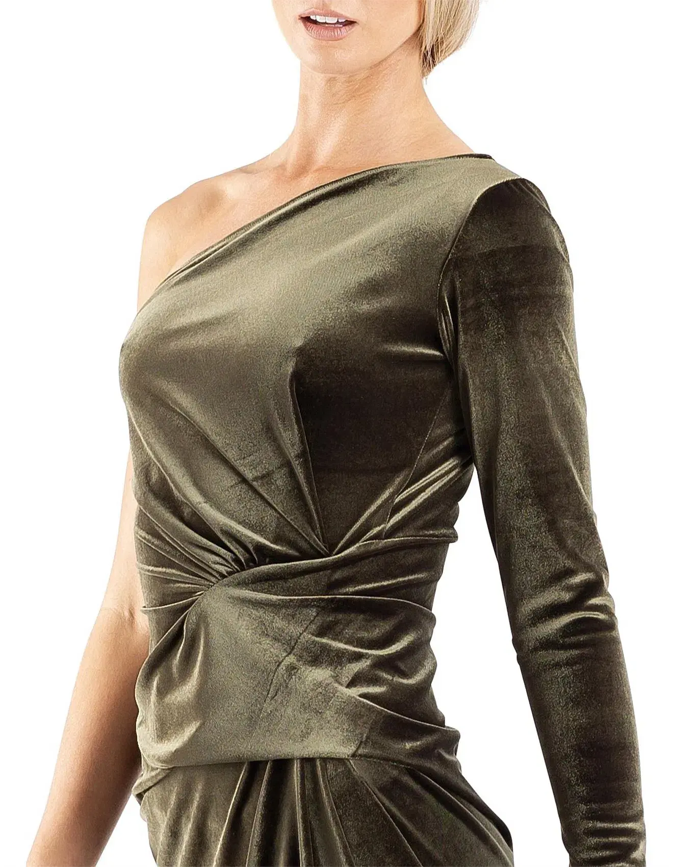 One Fell Swoop Leticia One Shoulder Midi Dress Green Size 10 - Image 2