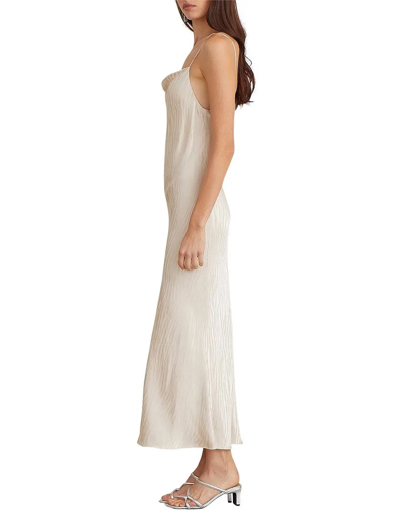 Bec & Bridge Kat Cowl Midi Dress in Cream Zebra Jacquard Size 8 - Image 2