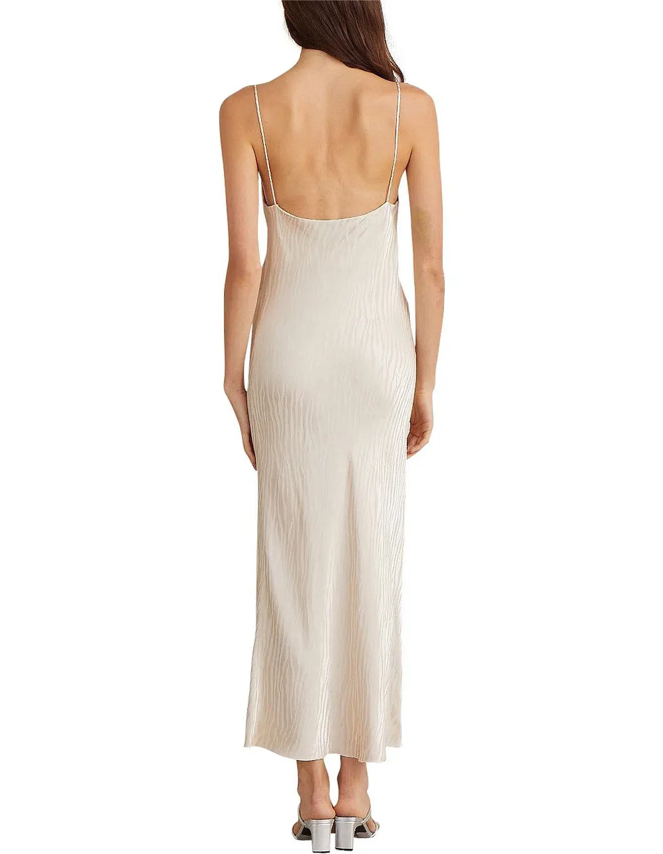 Bec & Bridge Kat Cowl Midi Dress in Cream Zebra Jacquard Size 8 - Image 3