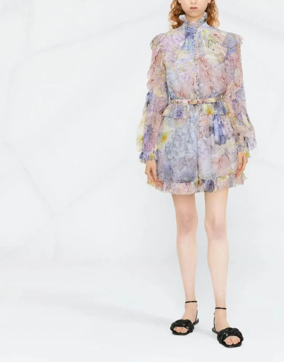 Zimmermann Rhythmic Ruffle Playsuit Size 0/AU 8 - Image 1