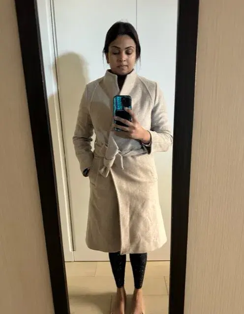 Reiss Wrap Coat Oatmeal / Beige Size 10  - Image 3