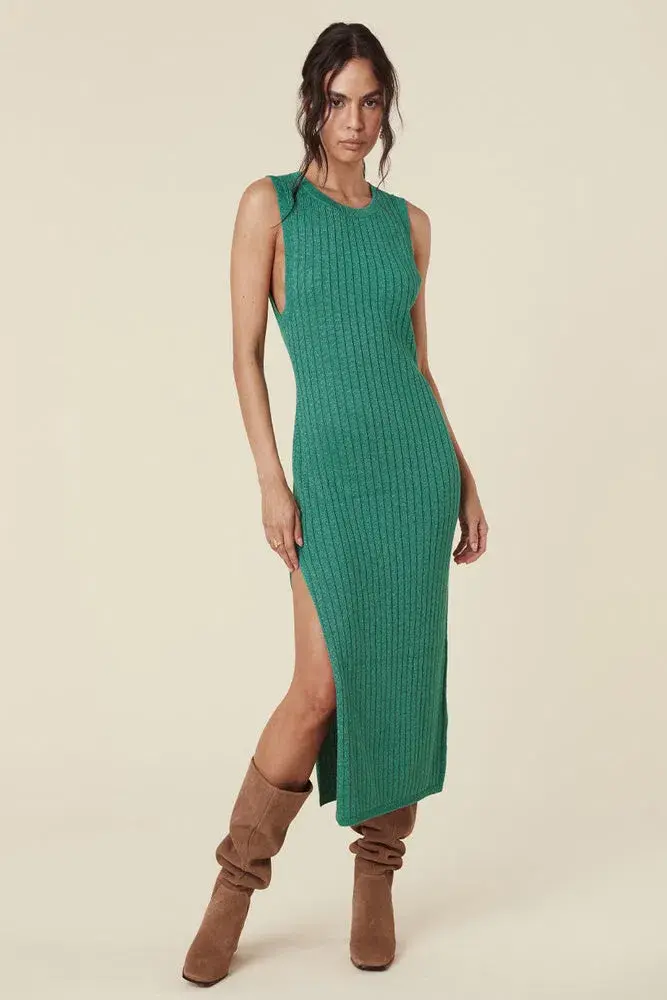 Spell Mercury Knit Dress Emerald Size 10 - Image 1