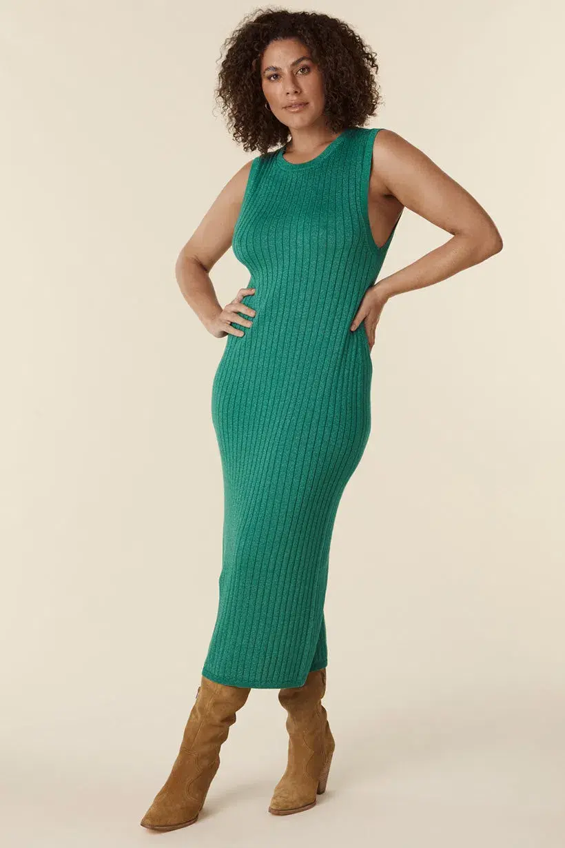 Spell Mercury Knit Dress Emerald Size 10 - Image 3