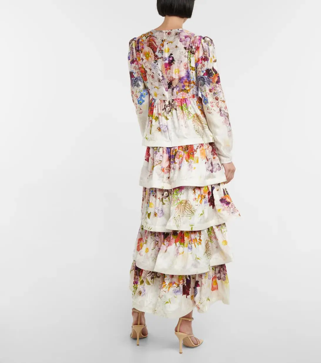 Zimmermann Prima Tiered Floral Midi-Dress Multi Floral Size 4/Au 16 - Image 4