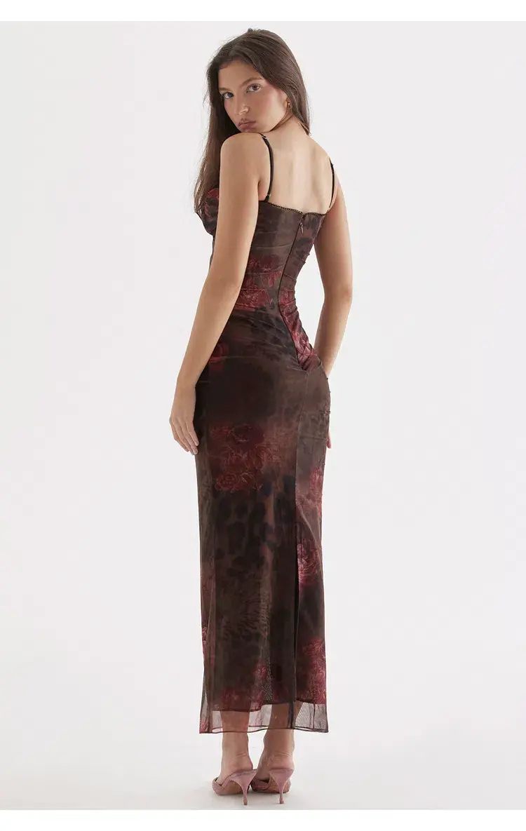 House of CB Nalini Midi Dress Floral & Leopard Print Size XL /Au 14 - Image 2