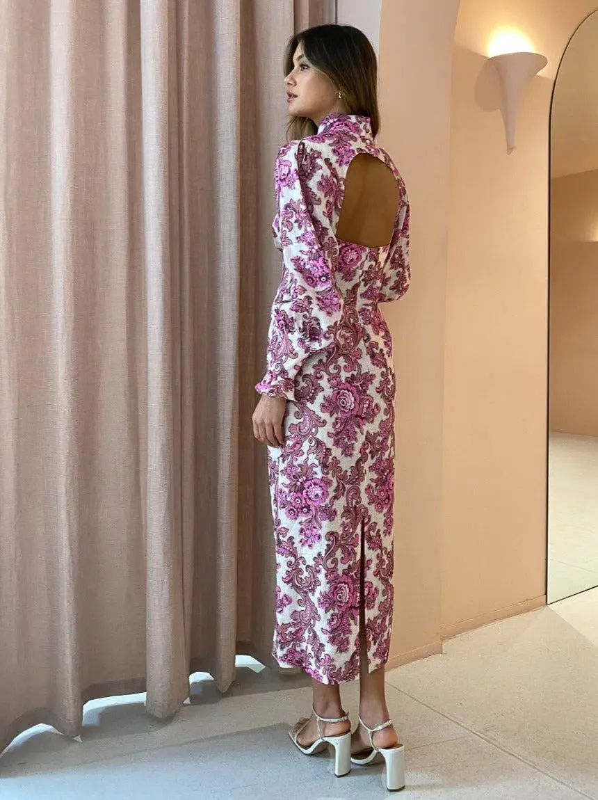 Alemais Isla Midi Dress in Magenta Size 10 - Image 2
