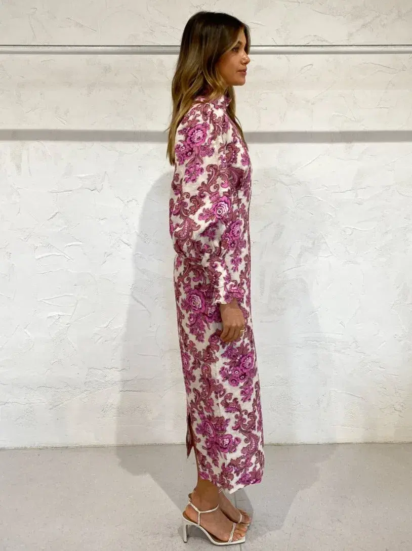 Alemais Isla Midi Dress in Magenta Size 10 - Image 3