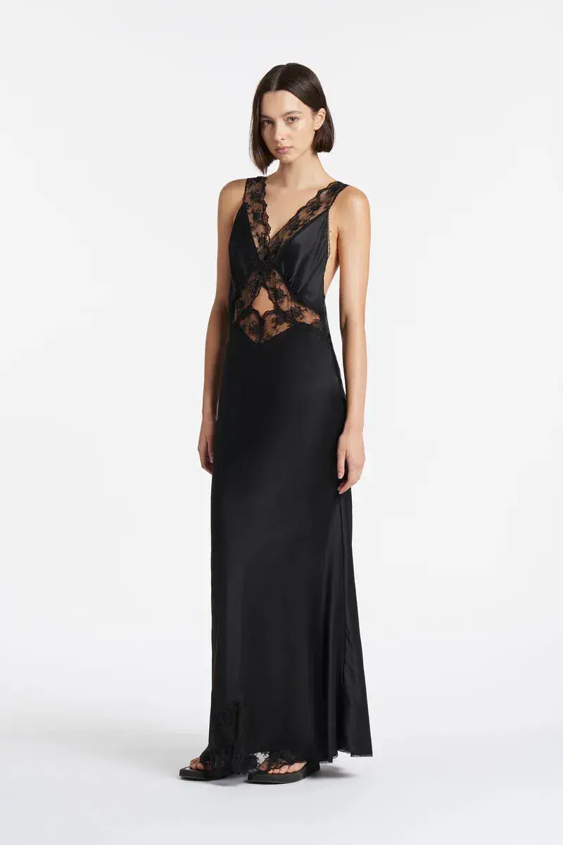 Sir the Label Aries Cut Out Gown Black Size AU 6 for rent on The Volte - main image