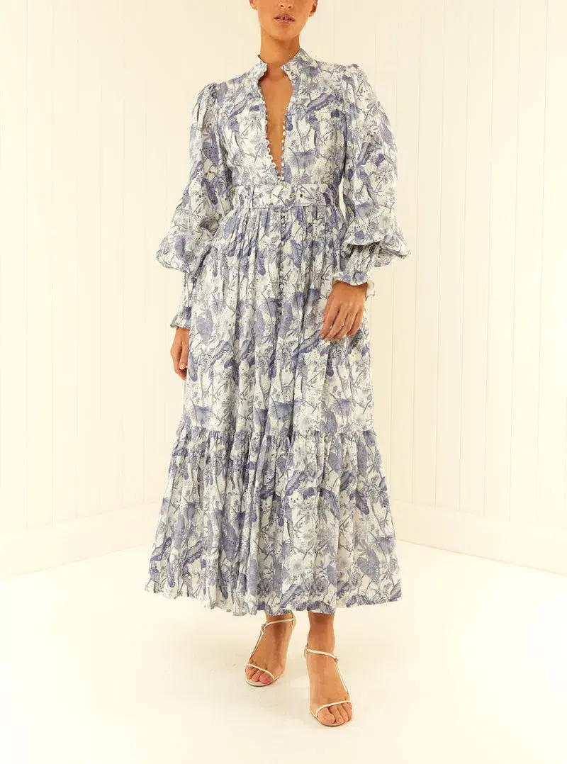 Palm Noosa Royal Flush Dress Jungle Blue Size 10  - Image 1
