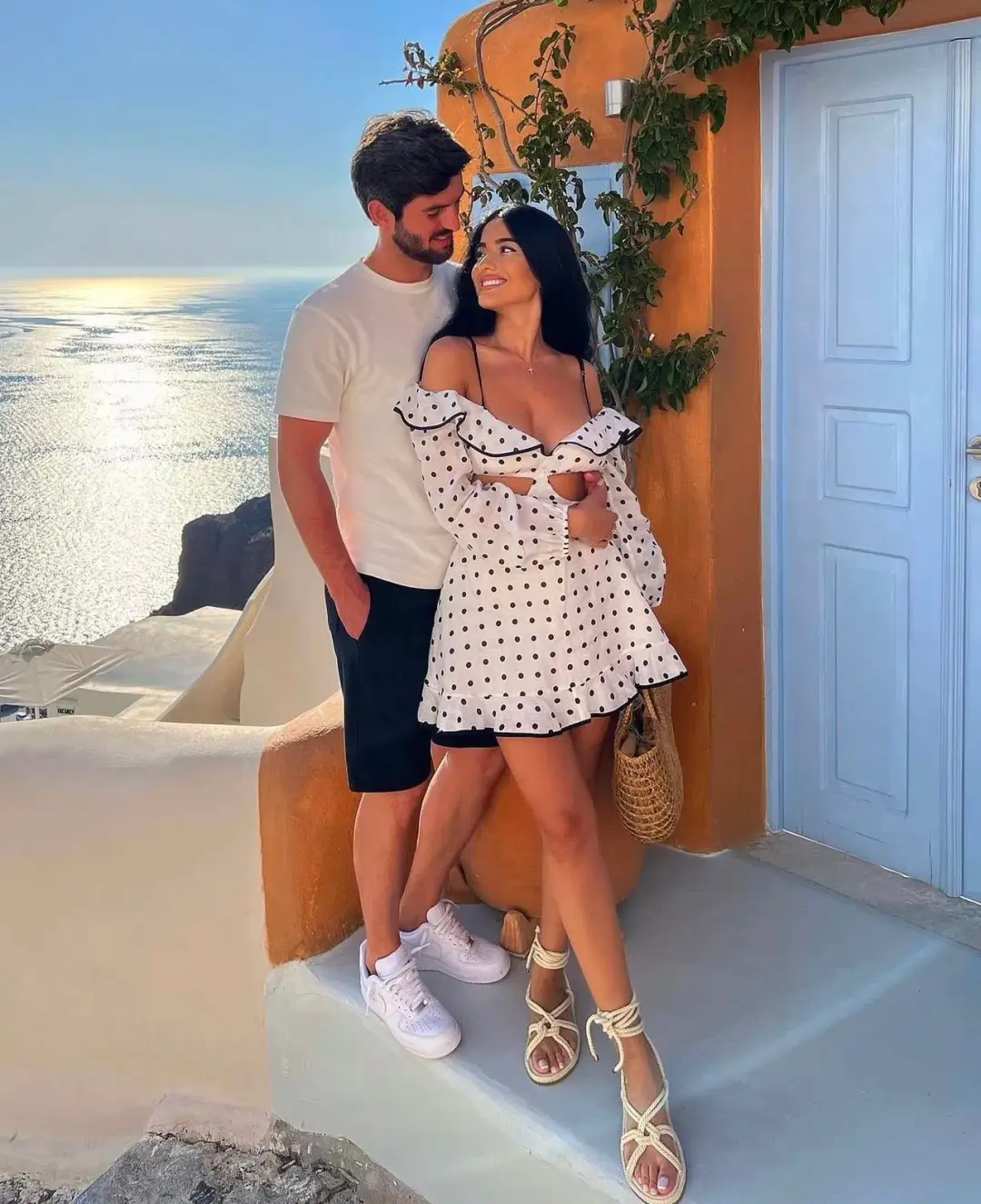 Sofia the Label Maya Cut Out Mini Dress White Polka Size 12 for rent on The Volte - main image