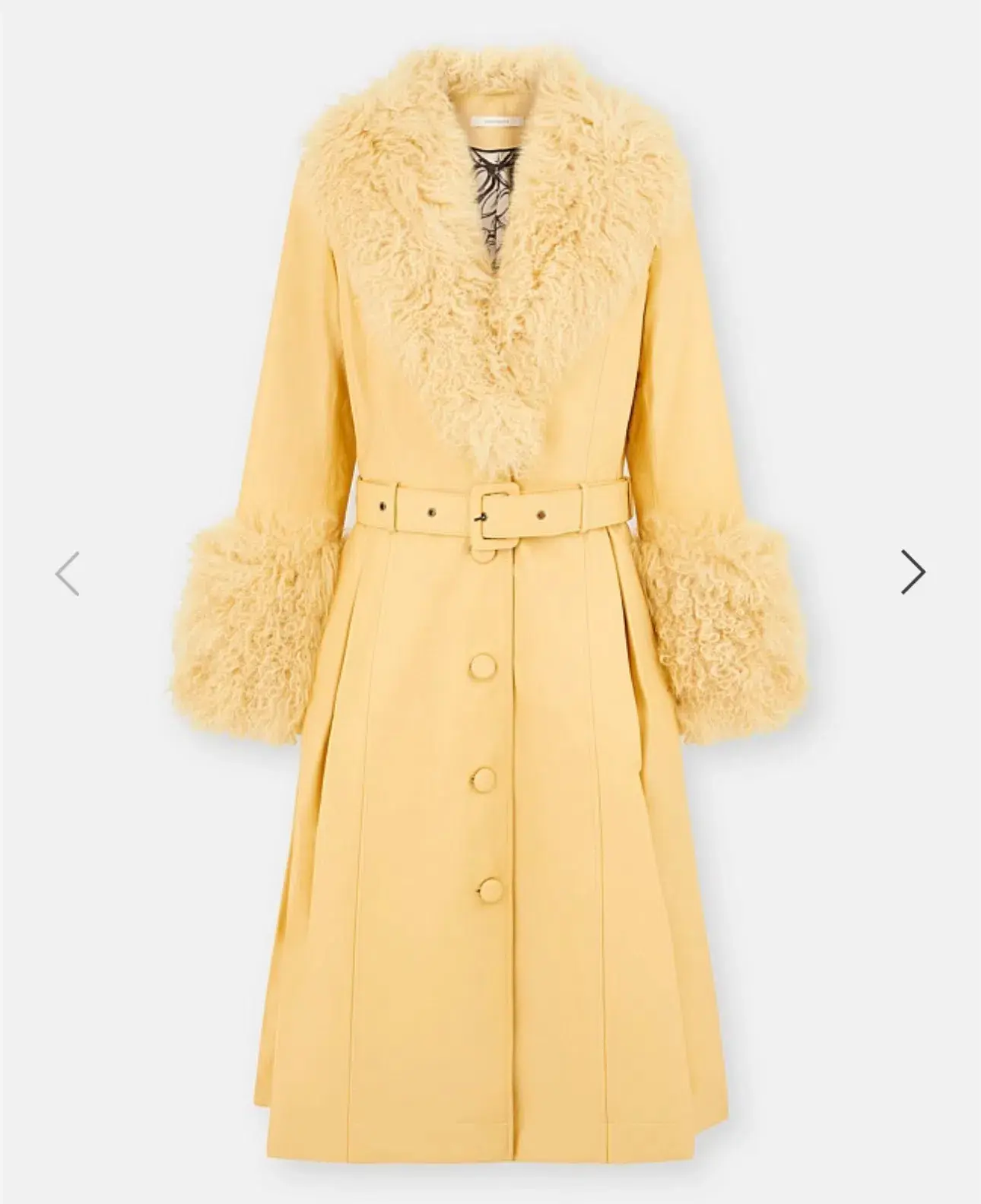Saks Potts Foxy Shearling Coat Yellow Size 3 / Au 10 - Image 2