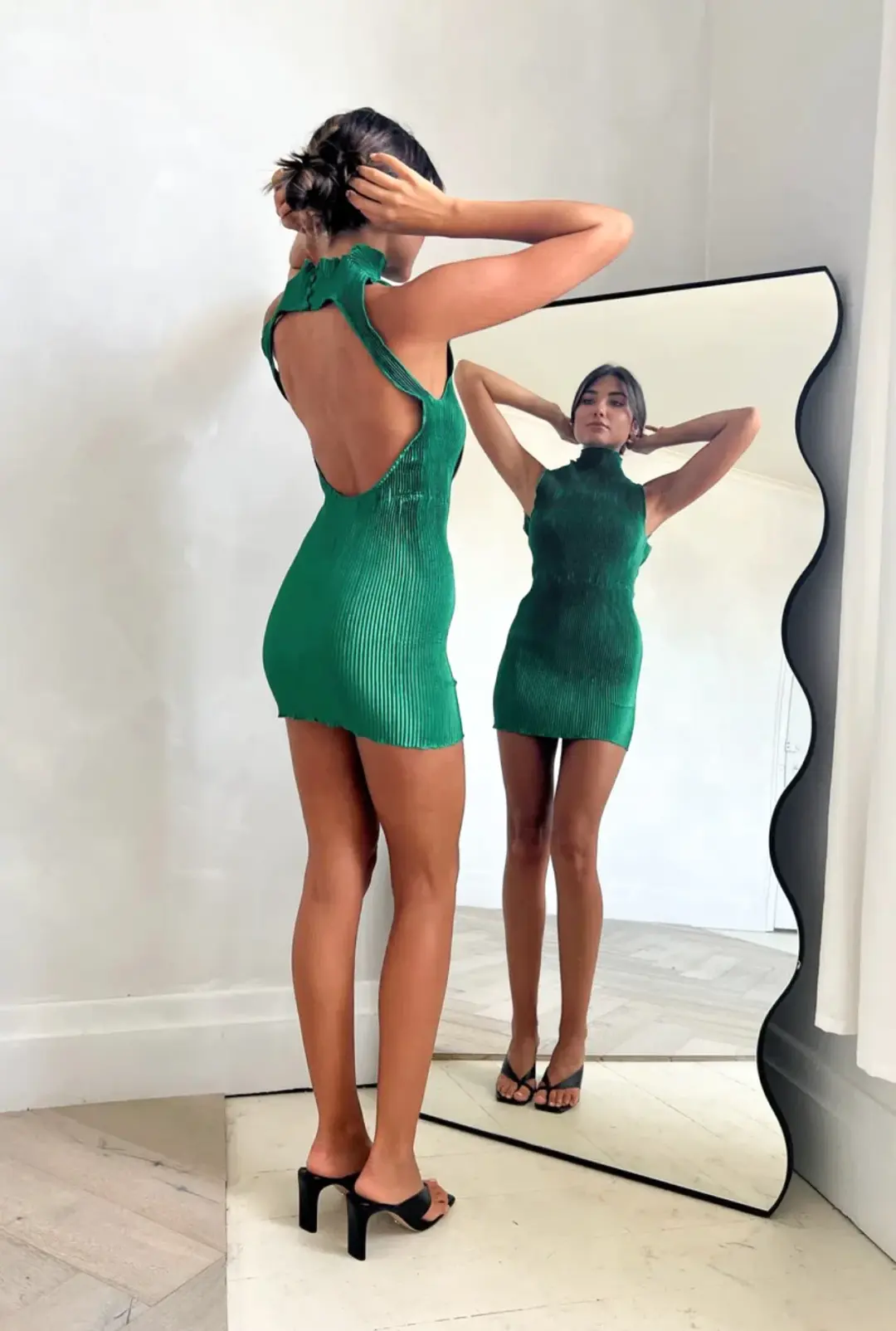 L’idee Gisele Mini Dress Green Size 10 for rent on The Volte - main image