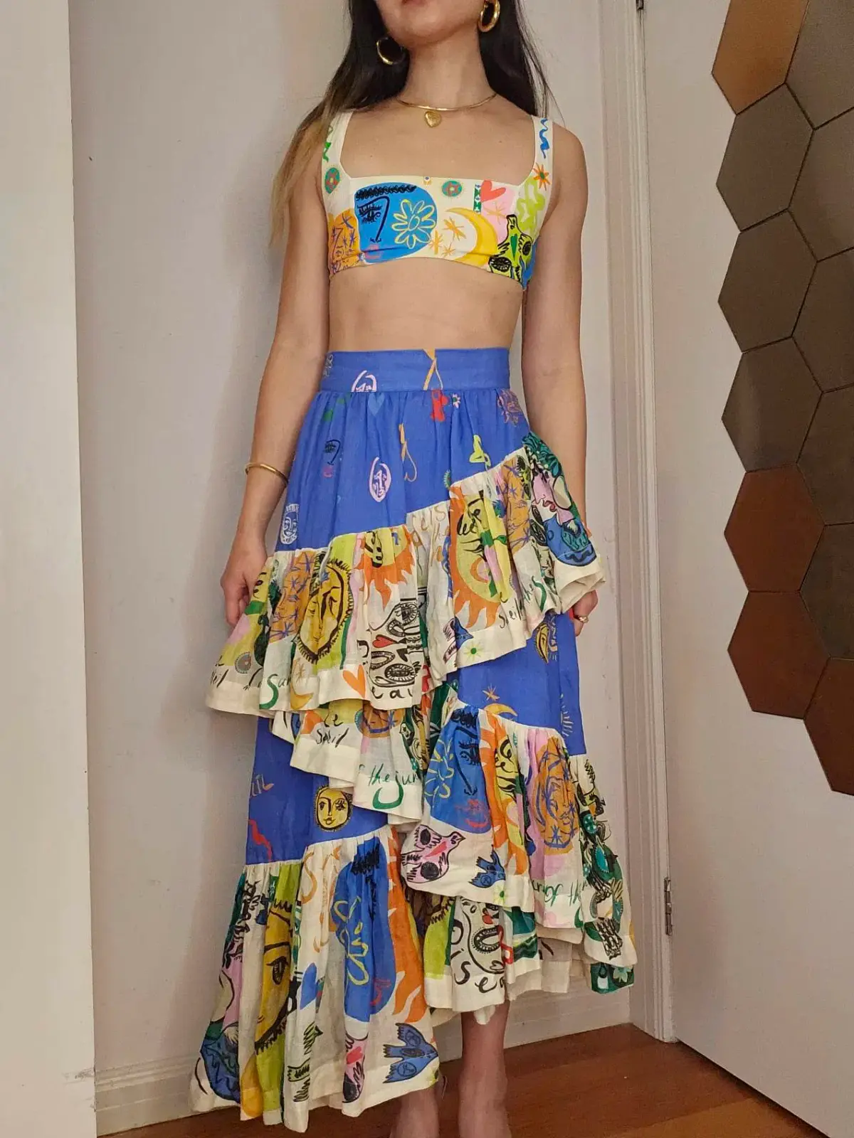 Alemais Soleil Ruffle Skirt Multi Size 6 - Image 2