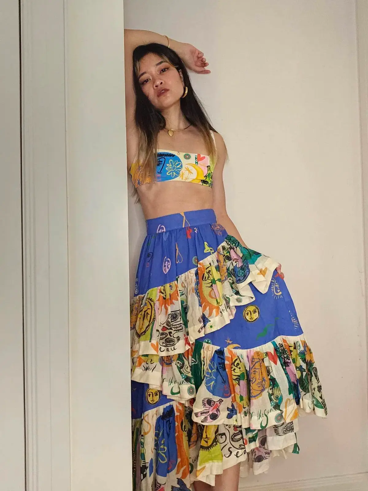 Alemais Soleil Ruffle Skirt Multi Size 6 - Image 1