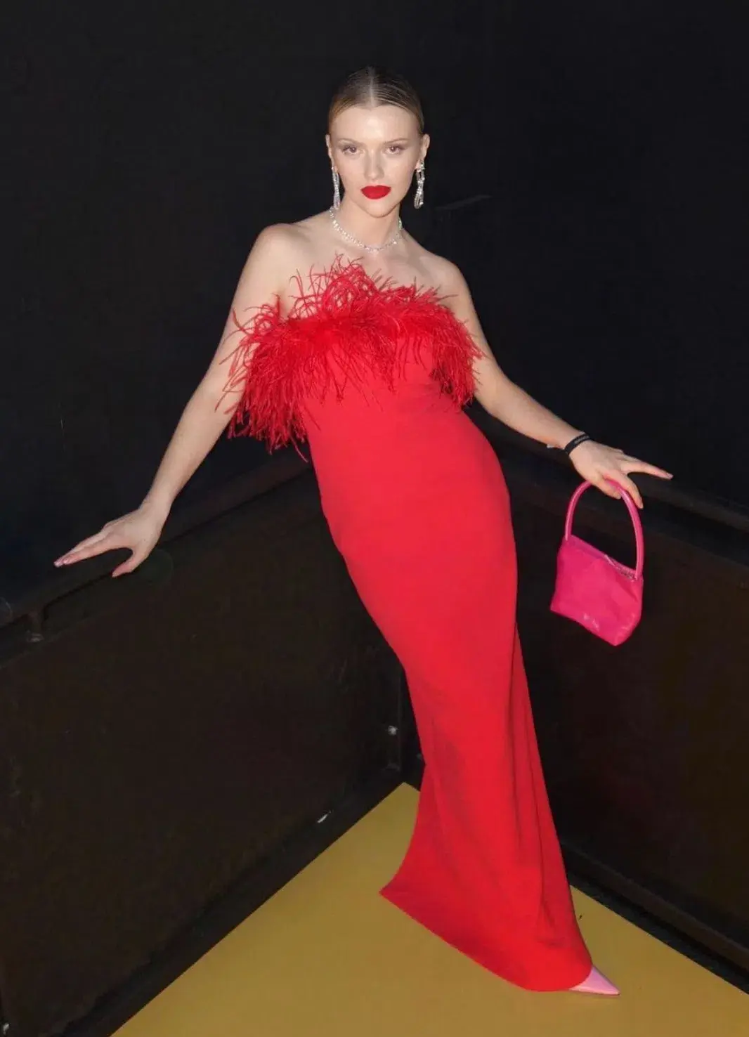 Rebecca Vallance Scarlett Gown Red Size 8 - Image 3