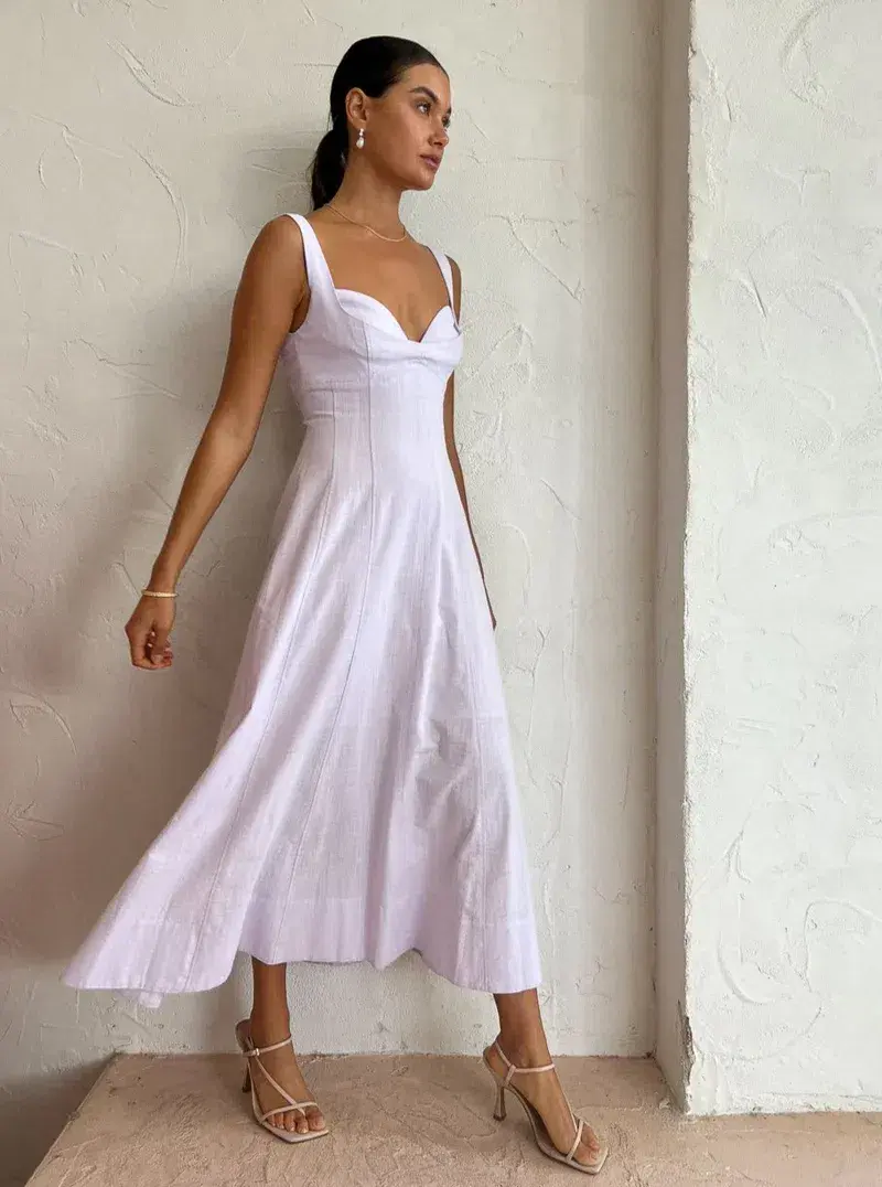 Clea Remy Bustier Midi Dress in Lilac Size XS / Au 6 - Image 1
