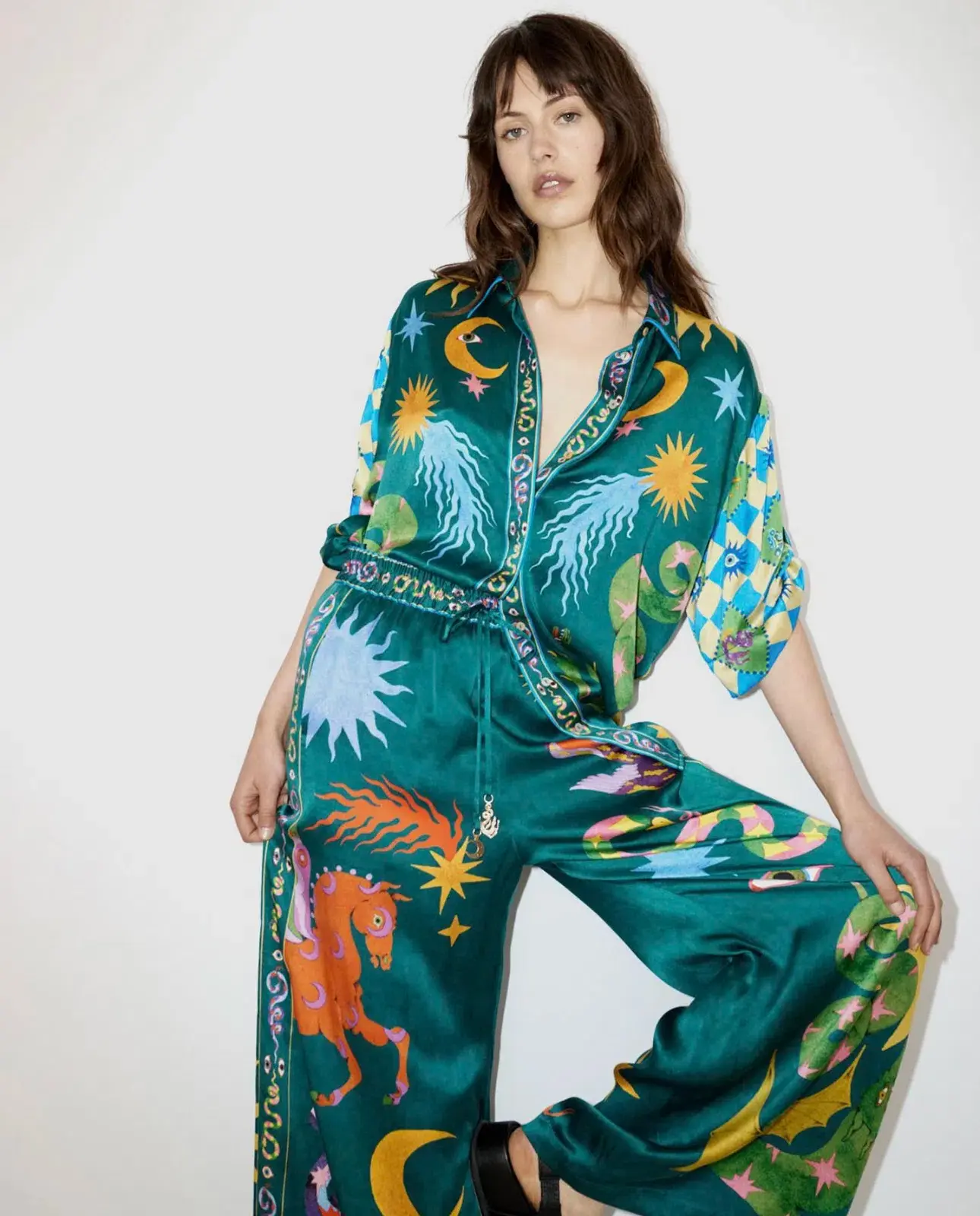 Alemais Guardian Oversized Shirt and Pants Green Size AU 8 - Image 4