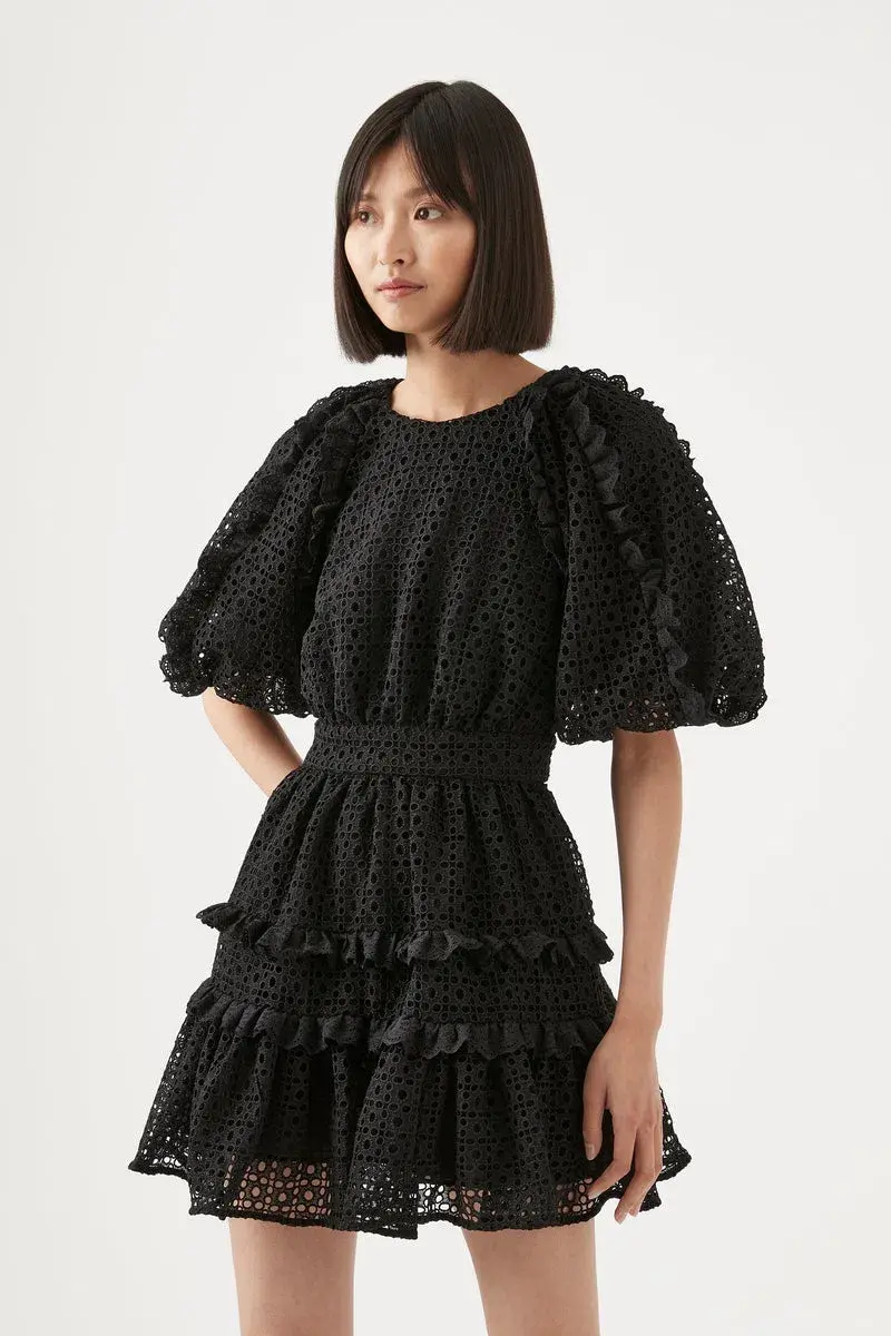 Aje Aveline Broderie Mini Dress Black Size 12 - Image 2
