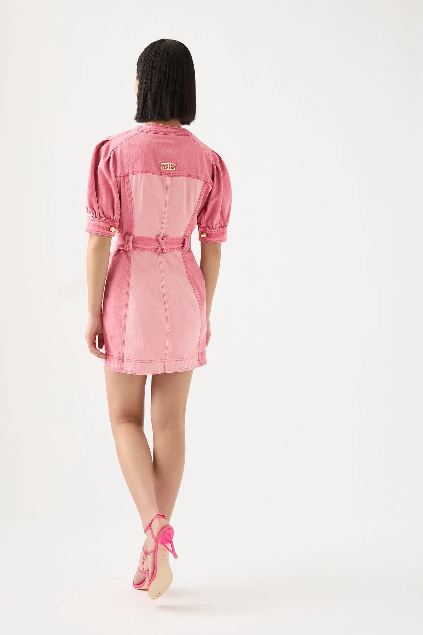 Aje Shades Denim Dress in Two Toned Pink Size L / AU 12  - Image 2