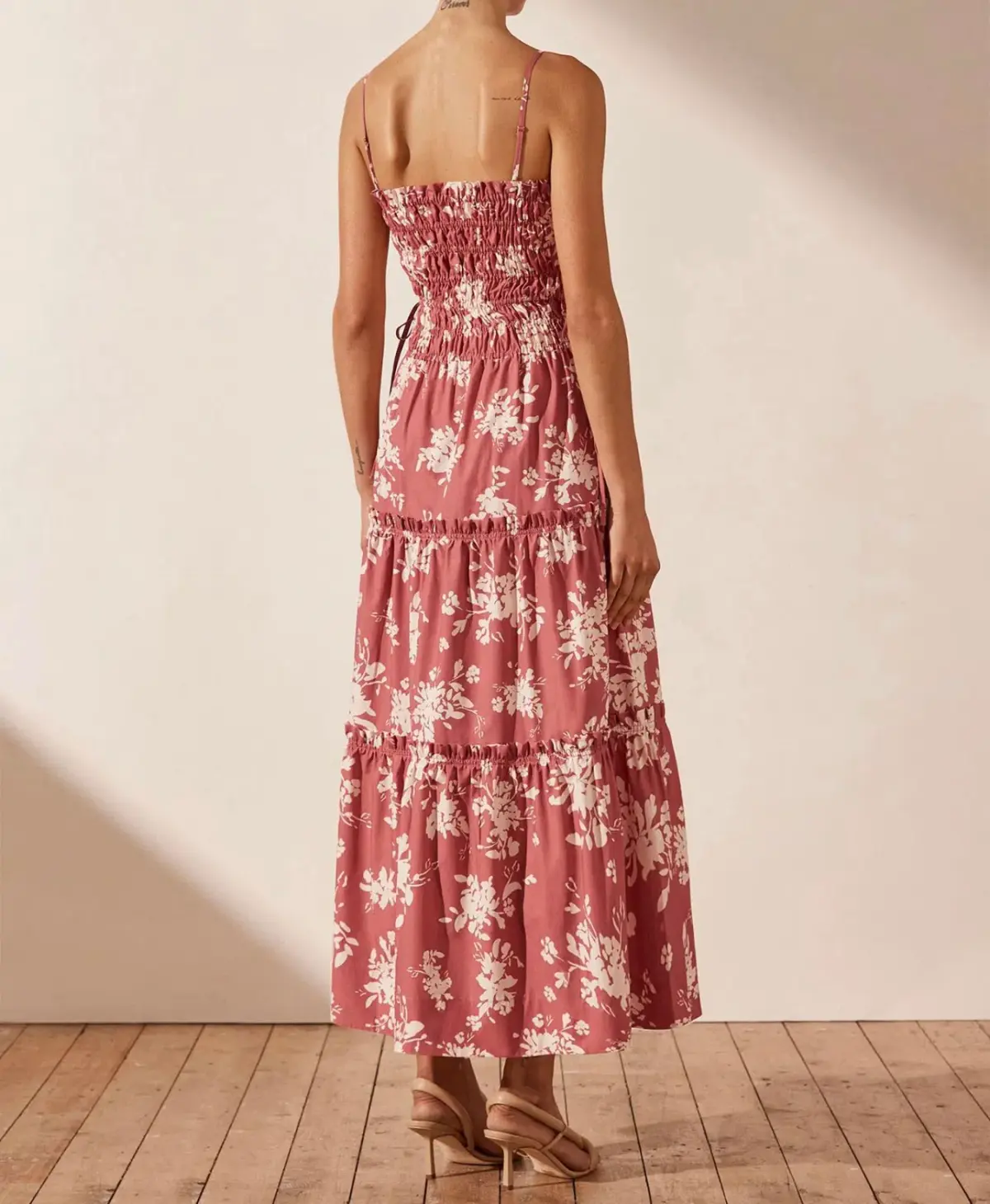 Shona Joy Cali Tiered Midi Dress Cali Print Size 8 - Image 2