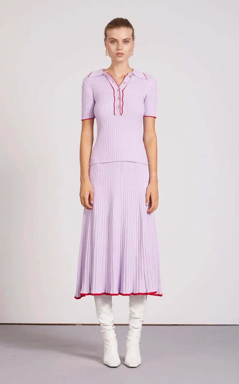 Anna Quan Eden Top & Felicia Skirt Lilac Orchid Set Size AU 8 for rent on The Volte - main image