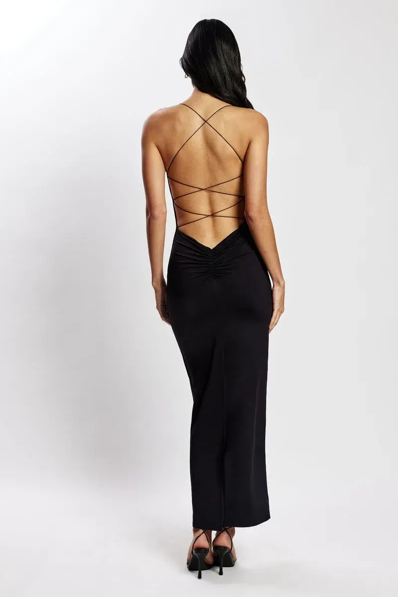 meshki sabine backless maxi dress size xs - Image 1
