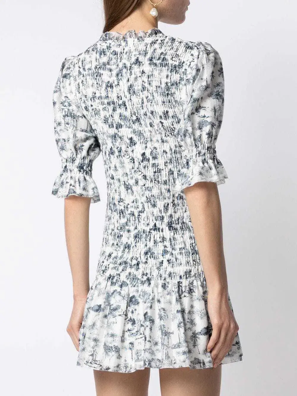 Sir the Label Dimitri Puff Sleeve Mini Dress in Dimitri Print Size 0 / AU 6 - Image 3