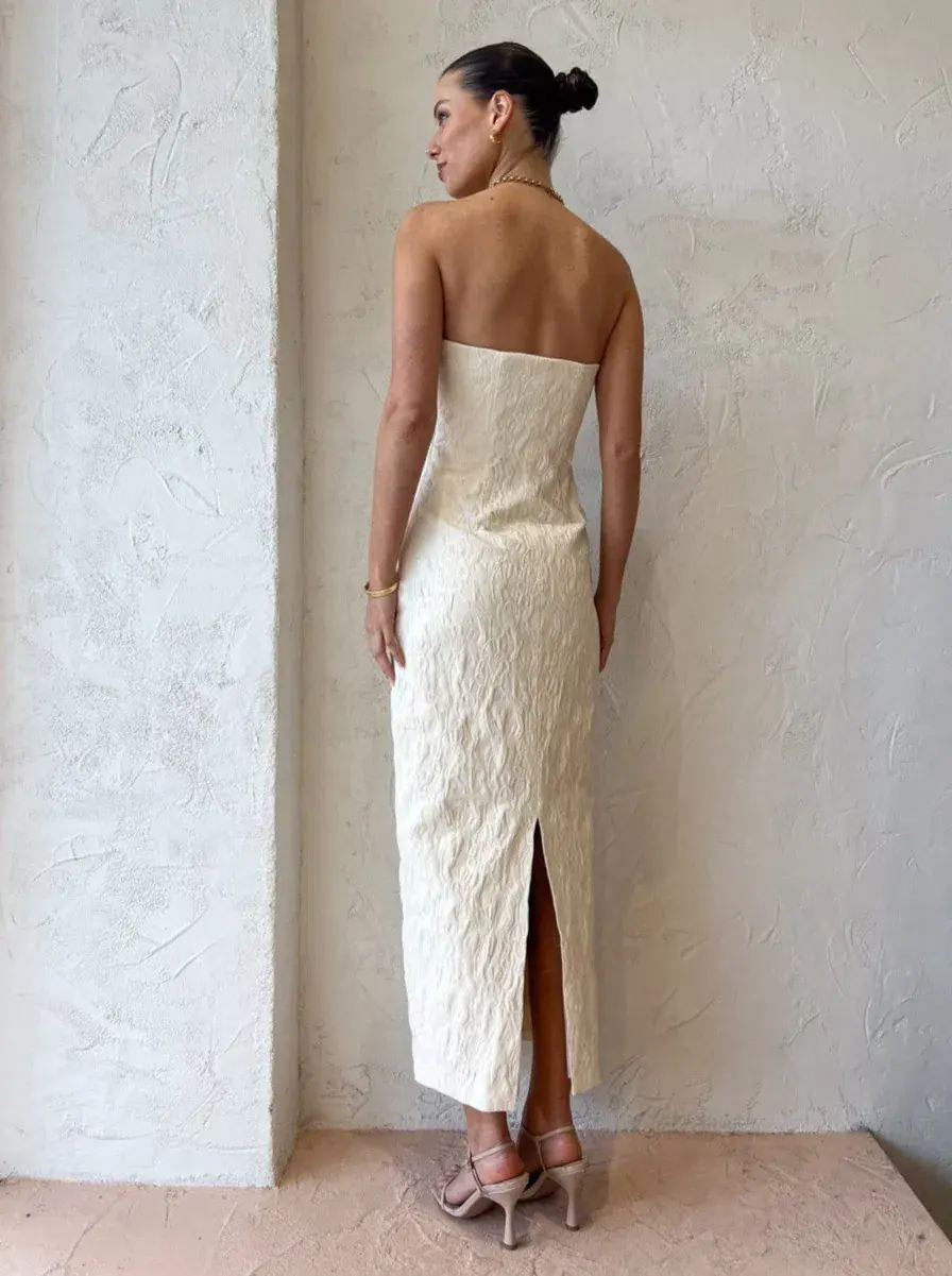 Sir the Label Etienne Column Gown Cream Size 8 - Image 4