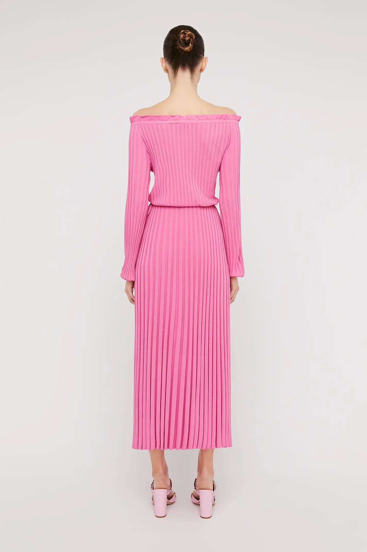 Scanlan Theodore Rib Cold Shoulder Dress Pink Size S / Au 8 - Image 3