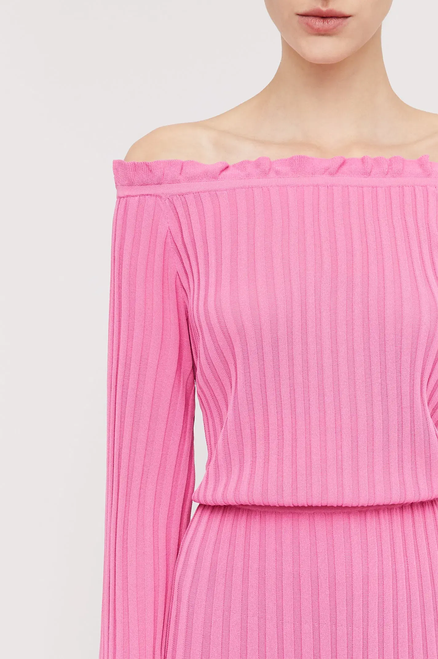 Scanlan Theodore Rib Cold Shoulder Dress Pink Size S / Au 8 - Image 2