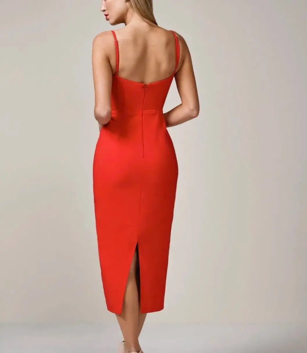 Elle Zeitoune Alannah Midi Dress in Red Size 6 - Image 2