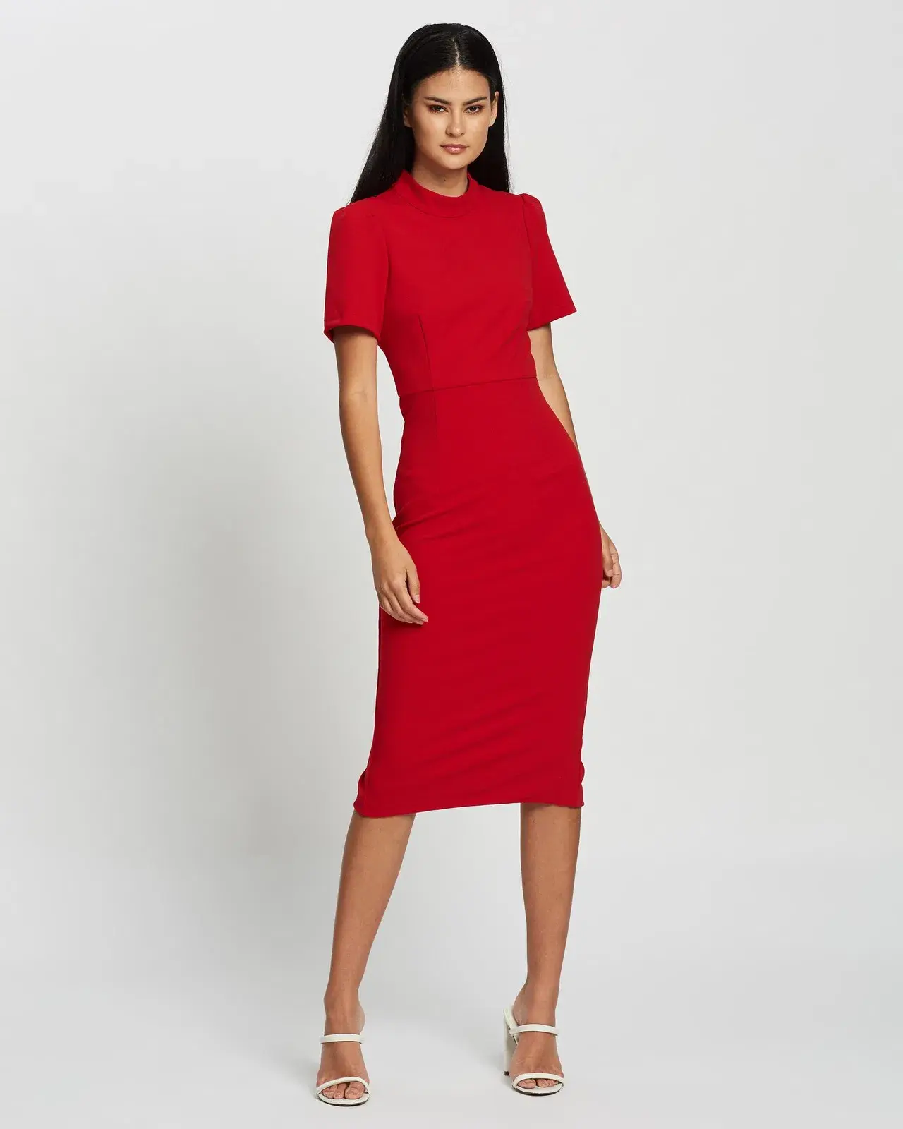 Mossman A Moment In Time Midi Dress Red Size 6 - Image 1