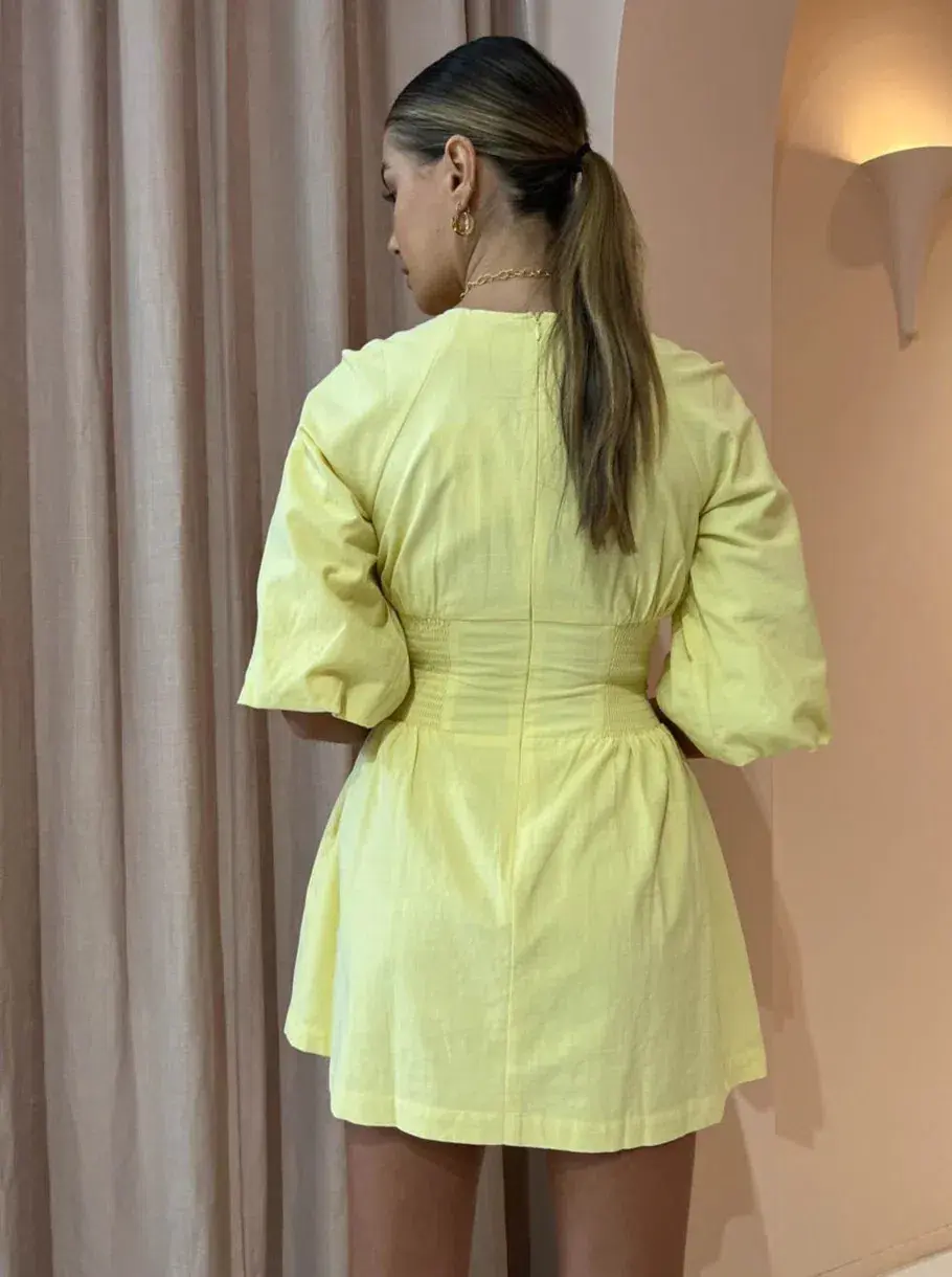 Sovere Mini Dress In Yellow Size AU 10 - Image 3