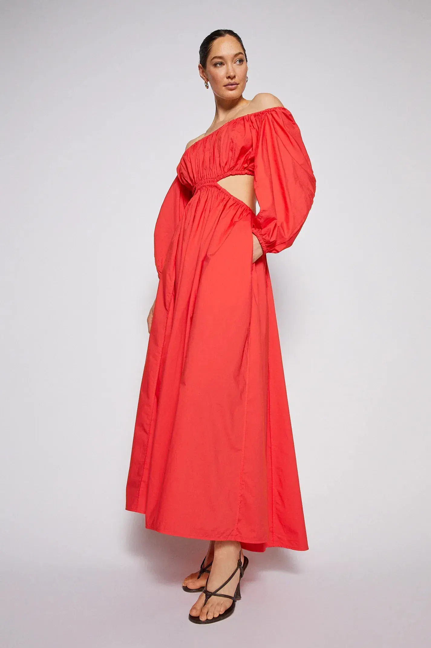 Scanlan Theodore Parachute Cotton Gather Dress Red Size AU 10 - Image 2