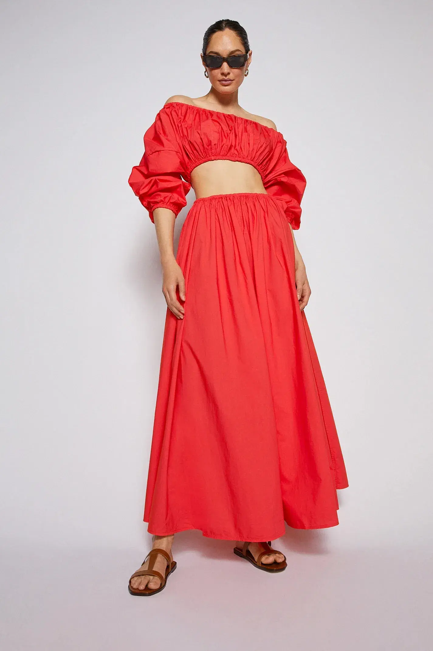 Scanlan Theodore Parachute Cotton Gather Dress Red Size AU 10 - Image 1